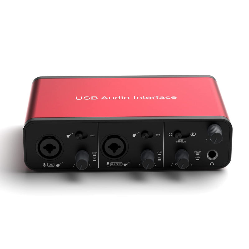 USB Audio Interface 24Bit/192kHz for Recording Podcasting and Streaming, 48V Phantom Power, whit XLR Cable(No Software Included) (192kHz Audio Interface)