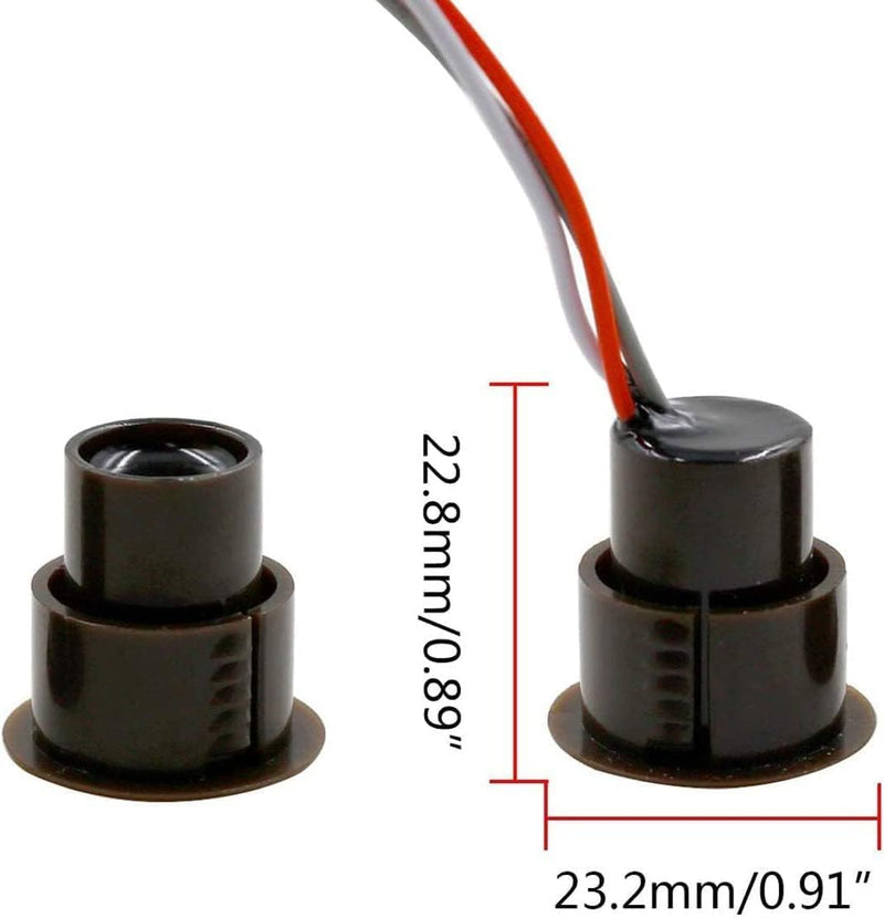 RC-36 NC/NO Magnetic Reed Switch Recessed Wired Door Window Alarm, Magneti Door Switch, Contact Sensor, for Home Security and Burglar Alarm Systems, Sets of 10, (Brown) RC-36 NC/NO Brown