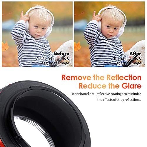 K&F Concept Lens Mount Adapter Comaptible for M42 Lens to Sony NEX Alpha E-Mount Camera Compatible with Sony Alpha NEX-7 NEX-6 NEX-5N NEX-5 NEX-C3 NEX-3 with Matting Varnish Design