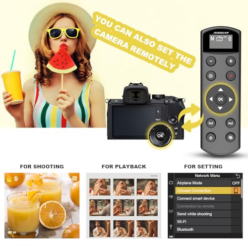 Remote Control for Nikon Camera, USB-C Rechargeable Wireless Shutter Black Display Remote Control for Nikon