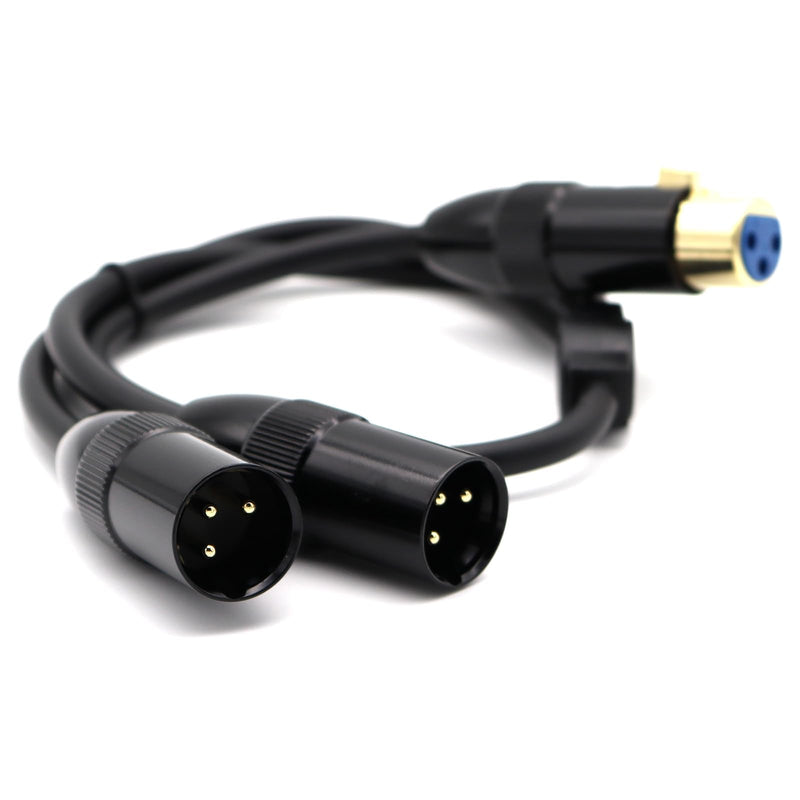 MOTONG XLR Y Splitter Cable, 1 XLR Female to 2 XLR Male XLR Cable Balanced Microphone Splitter Cord Audio Micphone Cable Adapter 0.5M/1.6FT(Female to Dual Male