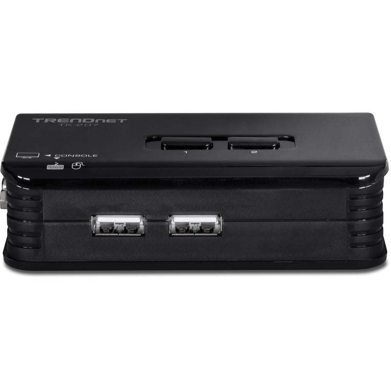 TRENDnet 2-Port USB KVM Switch, TK-207K | Control Two Computers with One Set of Console Controls,2048 x 1536 Resolution,60Hz Refresh Rate,All Required Cabling Included 2 Port USB w/ Cables