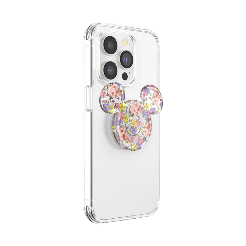 PopSockets Phone Grip with Expanding Kickstand, Mickey Earridescent - Cascading Flowers Adhesive