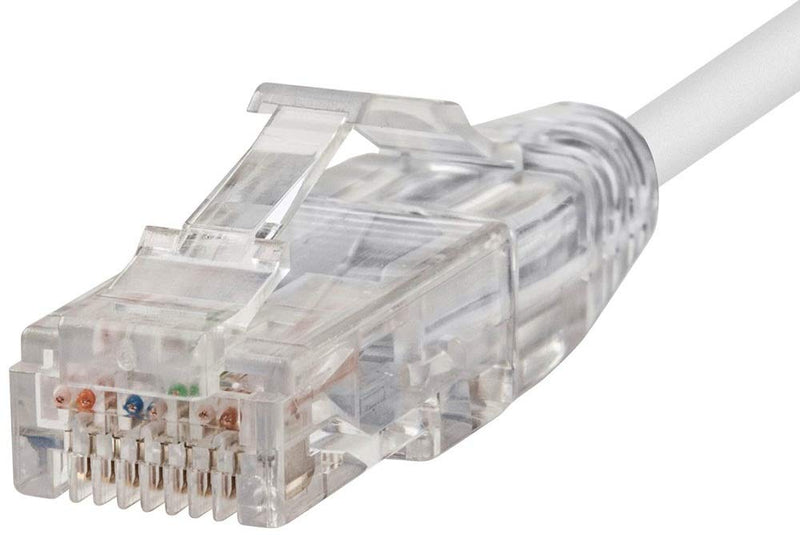 Monoprice Cat6 Ethernet Patch Cable - 50 feet - White | Snagless RJ45 Stranded 550MHz UTP CMR Riser Rated Pure Bare Copper Wire 28AWG - SlimRun Series (Pack of 2) 50 Feet (Pack of 2)