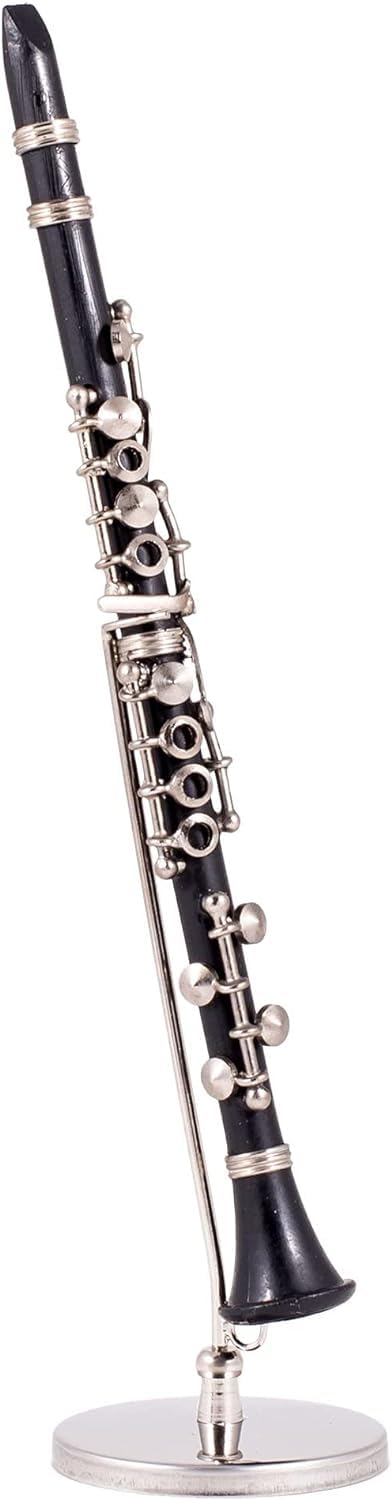 Broadway Gift Black Clarinet Music Instrument Miniature Replica with Case - Size 6.25 in.