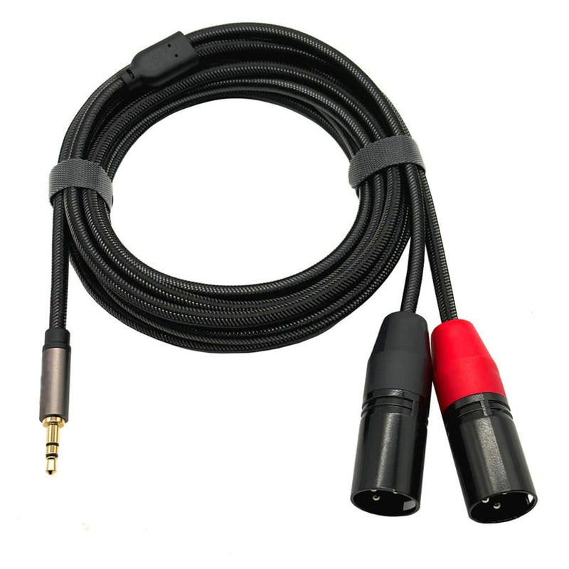 1/4 TRS to Dual XLR Male Y-Splitter Stereo Breakout Cable 1/4 inch(6.35mm) to 2 XLR Patch Cable - 3.3 FT/1m