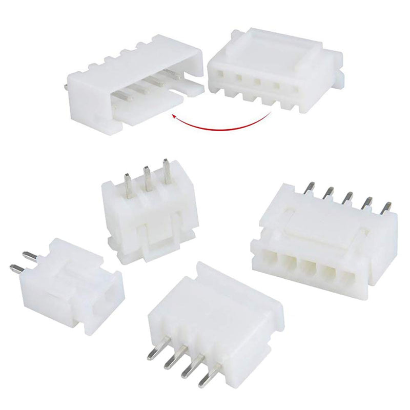 YIXISI 460 Piece JST Connector Kit, JST-XH, 2.54 mm Pitch Female Pin Header, JST Adapter Cable Plug, JST Male and Female Connector (2/3/4/5/6 Pin) White-Jst Xh