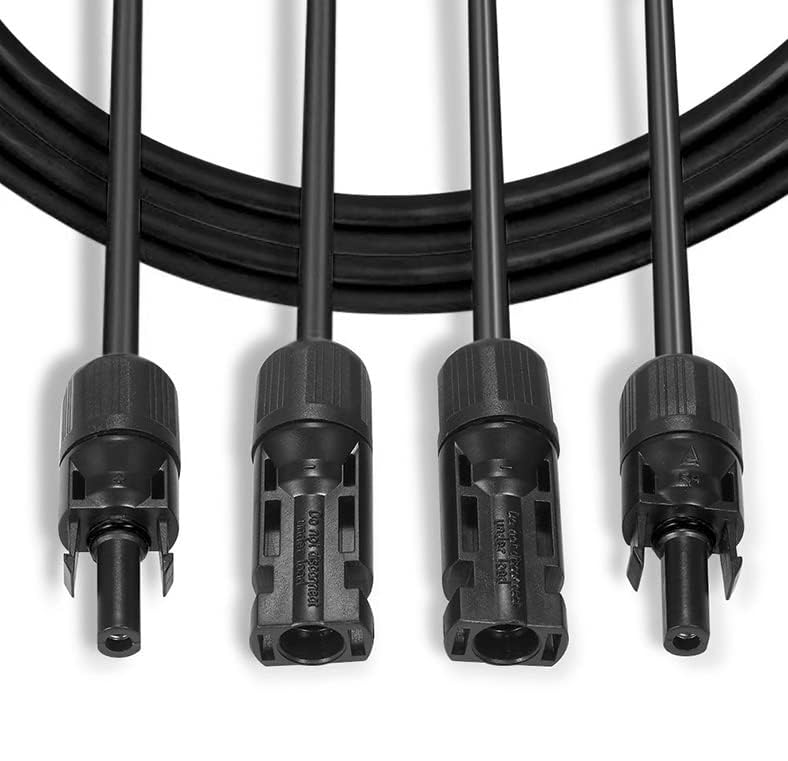 SOLARTRONICS Extension Cable 4 mm² H1Z2Z2-K Solar Cable Balcony Power Station Connection Cable Black with Plug on Both Sides for Solar Panels PV GAK. Made in Germany (2 x 5 m) 5m - 4mm²