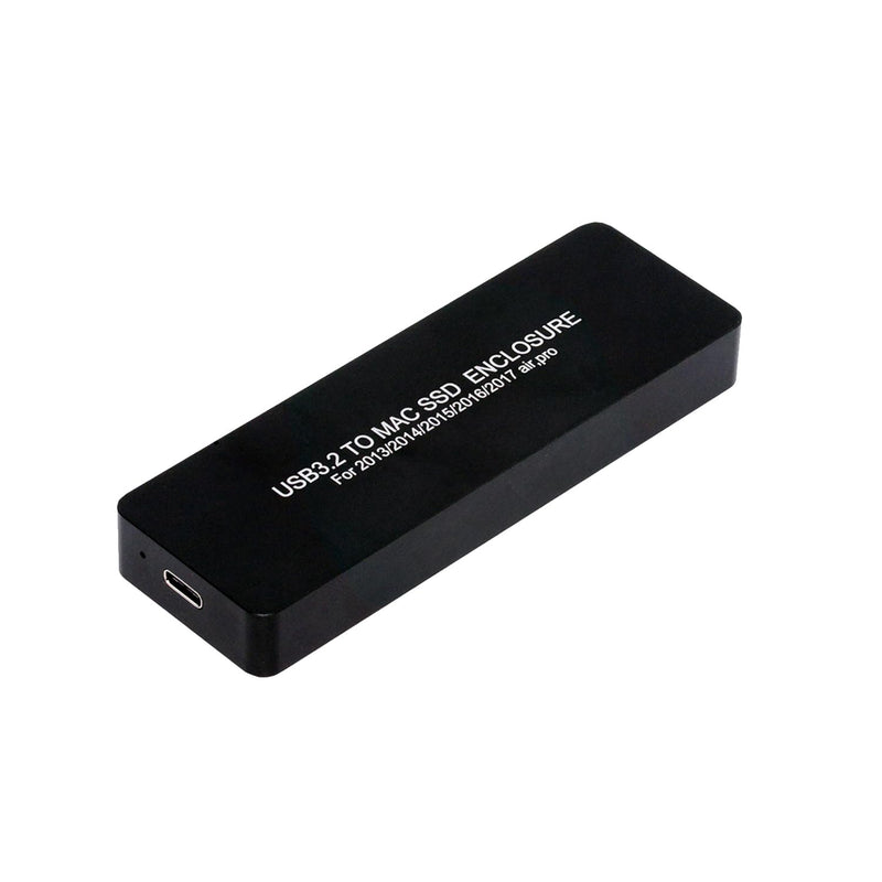 External SSD Enclosure USB-C 3.2 PCIe for 12+16 Pin MacBook Air A1466 A1465 SSDs A1502 A1398 Late 2013-2017, CNC Hard Drive Case Portable SSD Reader Box for MacBook SSDs (Not 1TB Wide) JK-MAC-BOX