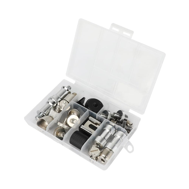 [AUSTRALIA] - CAMVATE 30PCS Camera Screw Mount Set 1/4 to 1/4,1/4 to 3/8,1/4 to 5/8,1/4 & 3/8 Camera Mount Adapter for Tripod/Monopod/Microphone/Flash Light/Quick Release Plate Converter Screws Adapter 