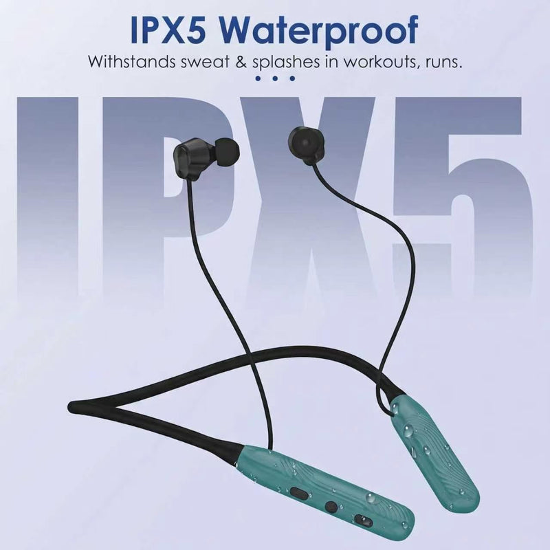 Neckband Bluetooth Headphones, Bluetooth Earbud with 1000H Play Time | Lightweight & Comfortable In-Ear Wireless Earphones with Mic for Sports/Gym/Running/Travel, 1-Year Quality Support, Green