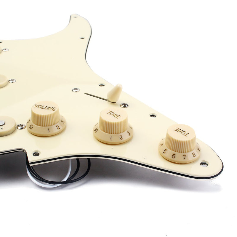 [AUSTRALIA] - Alnicov SSS 3-Ply Prewired Loaded Pickguard Scratchplate Backplate with Alnico V Pickups Kit for Strat ST Electric Guitars Replacement Parts 