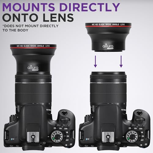 Altura Photo 58mm Wide Angle Lens with Macro for Canon Rebel T7, T6, EOS