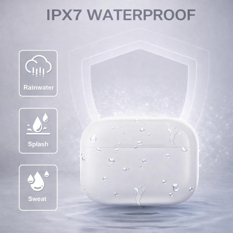 Wireless Earbuds (2nd Gen), Active Noise Cancellation, Bluetooth 5.3, High-Fidelity Sound, IPX7 Waterproof, 40-Hour Playtime, Wireless in-Ear Ear Buds Pro 2 for Apple iPhone/Android, White