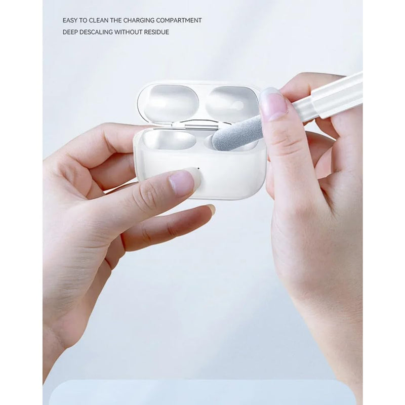 Bluetooth Earphones Cleaning Tool for Airpods Pro 3 2 1 Earbuds Case Cleaner Kit Cleaning Brush Pen for Xiaomi iPhone Earbuds (White) WHITE