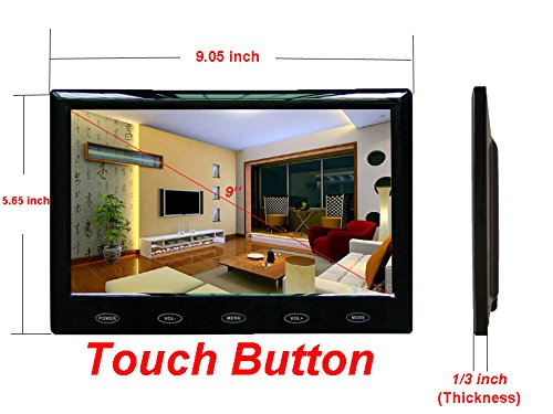 [AUSTRALIA] - 9'' Ultra Thin HD 800480 TFT Color LCD Screen 2 Video Input Car Rear View Headrest Monitor DVD VCR Monitor with Remote Control and Touch Button 