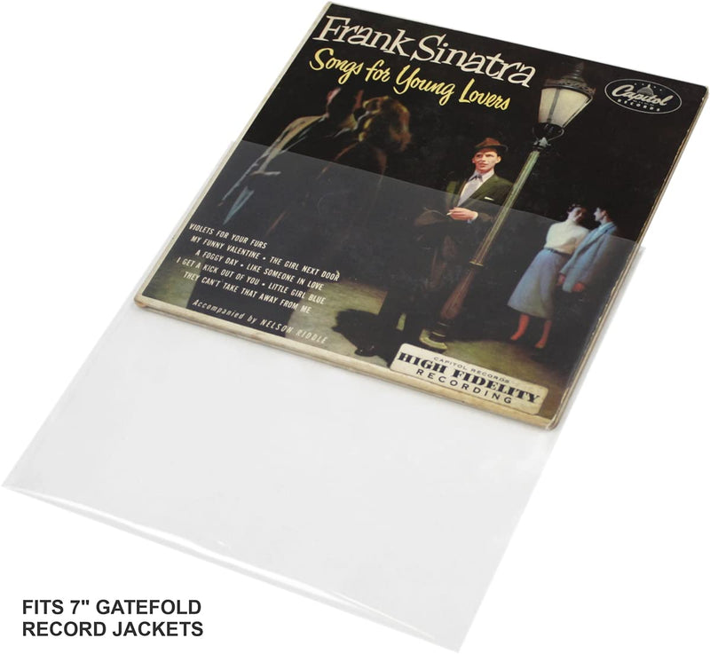 (25) 7" Slim Fit Record Outer Sleeves - 3 Mil Thick Polyethylene - 7 7/16" x 7 1/4" #07SE03