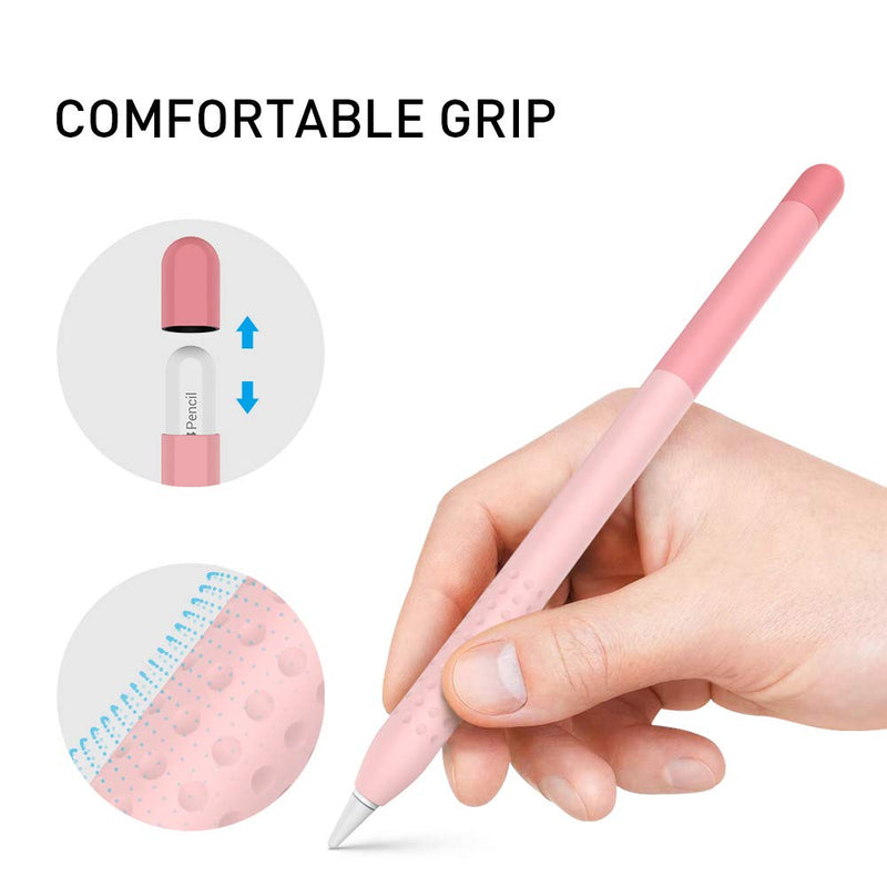 Delidigi Pencil Case Compatible with Apple Pencil 2nd Generation Case, Gradient Color Case Sleeve Silicone Cover Accessories for Apple Pencil 2nd Gen Pink