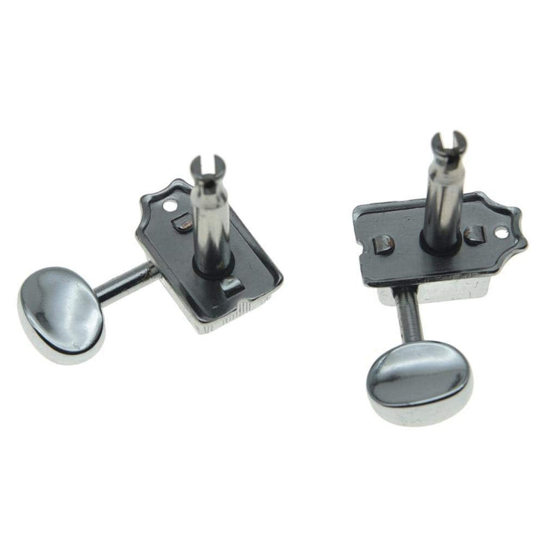 Wilkinson Deluxe 6 Inline Vintage Guitar Tuners with Split Shaft Guitar Tuning Pegs Machine Heads for Strat Tele Guitars Chrome with Ivory Buttons