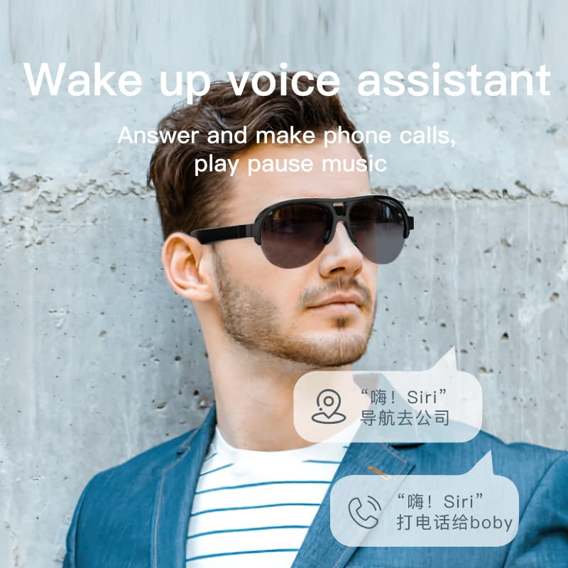 F08 Smart Glasses,Wireless Bluetooth Smart Sunglasses,IP4 Waterproof,Open Ear sound Speakers, Blue light Filter & Polarized Sunglasses Lenses,Connect Mobile Phones and Tablets