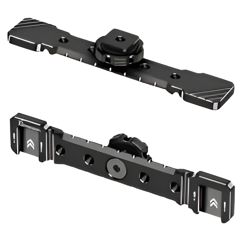 Dual Cold Shoe Mount Bracket, Camera Cold Shoe Extension Mount Aluminum Alloy Dual Cold Shoe 1/4"-20 Thread Holes Cable Slot for Flash LED Video Light Microphone Camera Camcorder