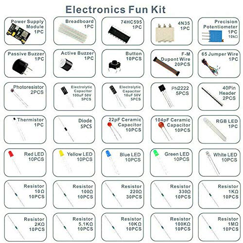 ZHITING Starter Kit for Electronic Components Breadboard LED Summer Resistance Transistor