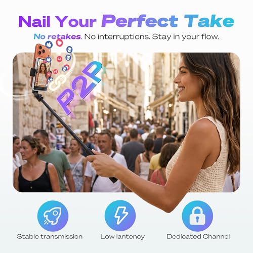SYNCO XView Selfie Monitor Screen for iPhone 7-16 Series, 4K/60fps & P2P Private View Wireless, Magnetic Back Camera Monitor with 164ft Range for Makeup, GRWM, Travel Vlog,TikTok & YouTube(Blue) Blue