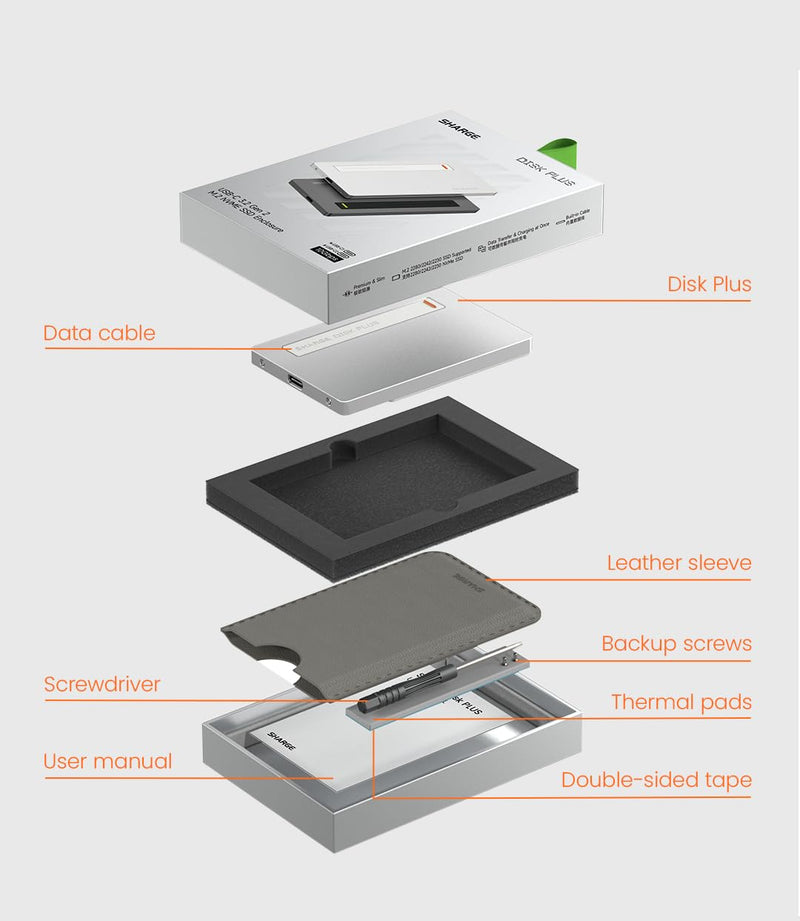 SSD Enclosure and USB C Data Cable Bundle
