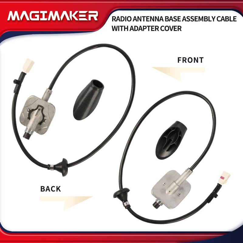[AUSTRALIA] - Radio Antenna Base Assembly Cable with Adapter Cover 5064394AH Compatible with Dodge Ram 1500 2500 3500 4500 5500 2009-2021 Replace ‎5064394AG 5064395AE Tube Antenna Base Mast Kit 