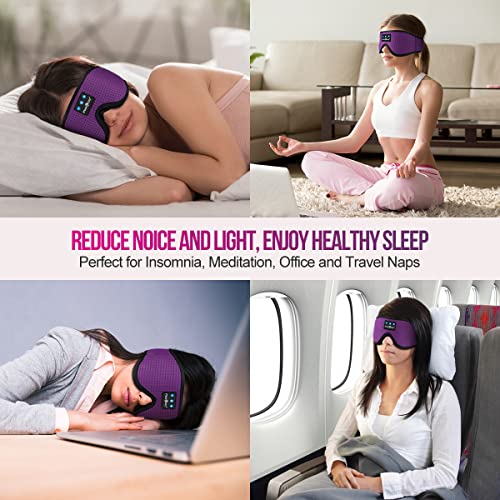 MUSICOZY Sleep Headphones Bluetooth 5.4 Headband Sleeping Headphones Sleep Mask, Wireless Music Eye Mask Sleep Earbuds for Side Sleeper Men Women Cool Tech Gadget Unique Gift Office Travel, Pack of 2
