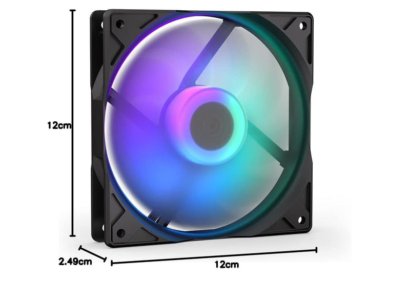 ENDORFY Stratus 120 PWM ARGB PC Case Fan, 120mm ARGB, Optional Automatic Fan Stop, Large RPM Range with PWM Control, High Flow Constraints Performance, EY4A008