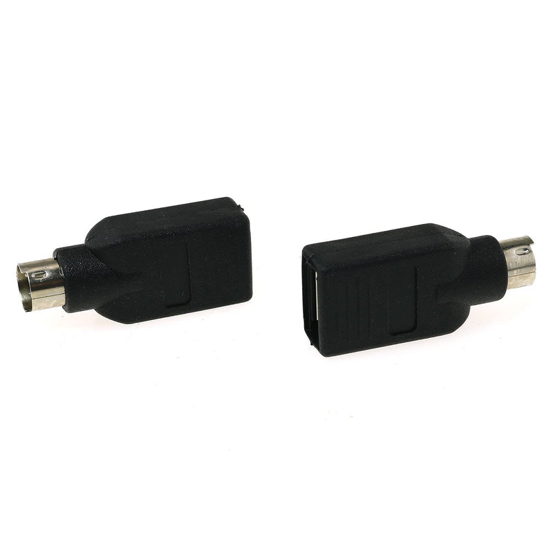 DGZZI USB to PS2 Adapter 2PCS Black USB Female to PS/2 Male Converter Adapter for Mouse and Keyboard