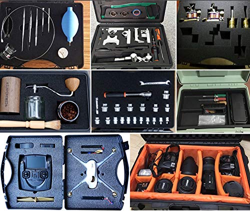 Small Hard Carrying Case with Pluck Foam Interior for iPhone, GoPro, Camera, and More- 9.3 x 7.5 x 2 Inches, Black 9.3" X 7.5" X 2"