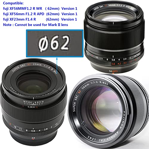Square Metal Lens Hood for Fujifilm XF 23mm F1.4 R, Fuji XF 56mm F1.2 R and Fujinon XF 56mm F1.2 R APD Lens Replaces Fuji LH-XF23 Lens Hood Haoge LH-X23B Dedicated Shade with Metal Cap