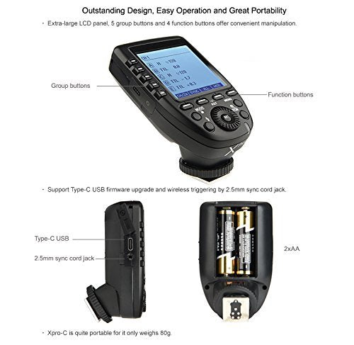 Godox Xpro-C TTL Wireless Flash Trigger for Canon EOS 5D3 5D4 650D 760D