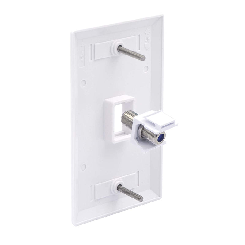 VCE Coax Keystone Jack Insert 10-Pack, 3GHz Coaxial Cable Connector, F-Type RG6 Cable Extender Female to Female for Wall Plate and Patch Panel, Nickel-Plated