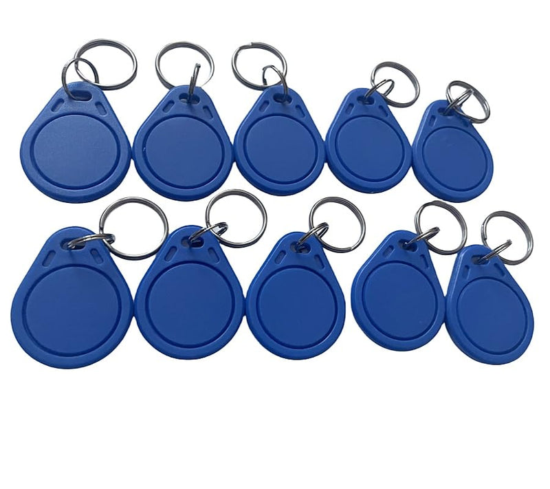 10 Pieces 125KHz Writable RFID Close Range Key T5577 Key Chain Label, Rewritable RFID Keychain, NFC Token Label for Copy/Cloning Cards (Blue)