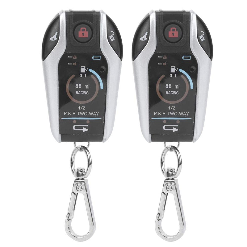 Qiilu 12V 2 Way Motorcycle Security Alarm System with Remote Control, Anti-Theft Security Burglar Alarm System