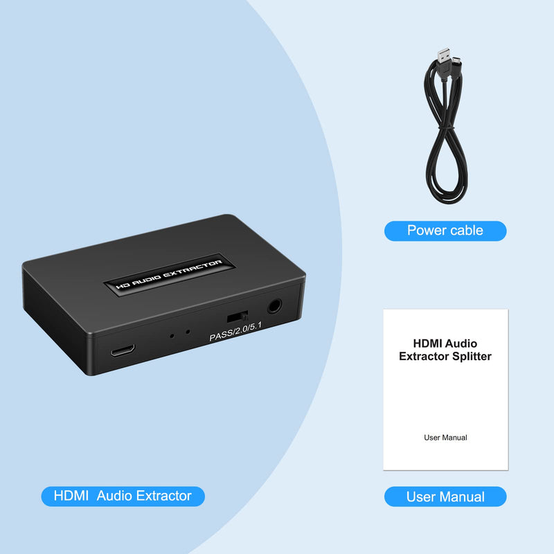 [AUSTRALIA] - HDMI Audio Extractor Splitter hdmi to hdmi 3.5mm Audio Adapter Converter with Spdif Output Support 1080P 3D Compatable for PS4 Fire Stick Blu-Ray Player etc. 