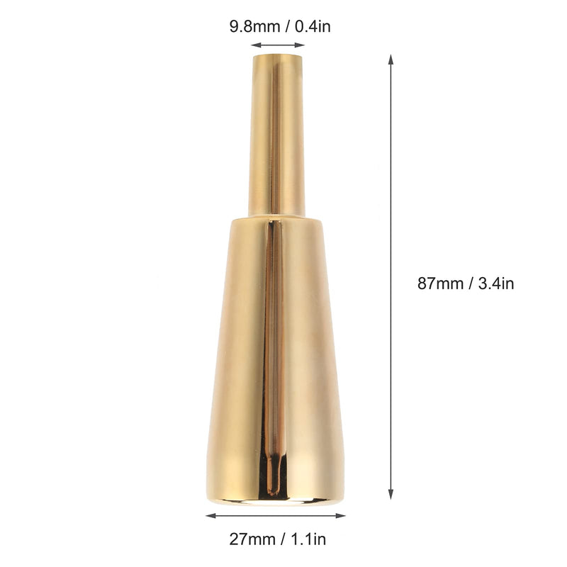 Trumpet Mouthpiece, Heavy Duty Cone Metal Wind Musical Instrument Parts Performance Accessories (Gold)