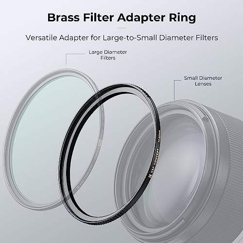 K&F Concept 52mm to 77mm Brass Step-Up Lens Filter Adapter Ring 52-77mm