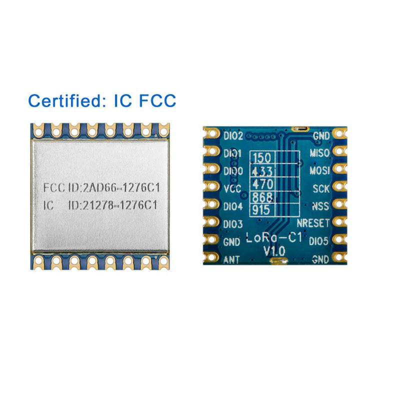 LoRa Ultra Long Range Transceiver, Compatible with RFM95W Wireless Transceiver Module 915MHz SPI Port SX1276 LoRa Module LoRa1276-C1 (5 PCS) 5 PCS