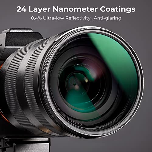 55mm Circular Polarizers Filter, K&F Concept Waterproof Circular Polarizing Filter with 24 Multi-Layer Coatings CPL Filter for 55mm Camera Lens (D-Series)