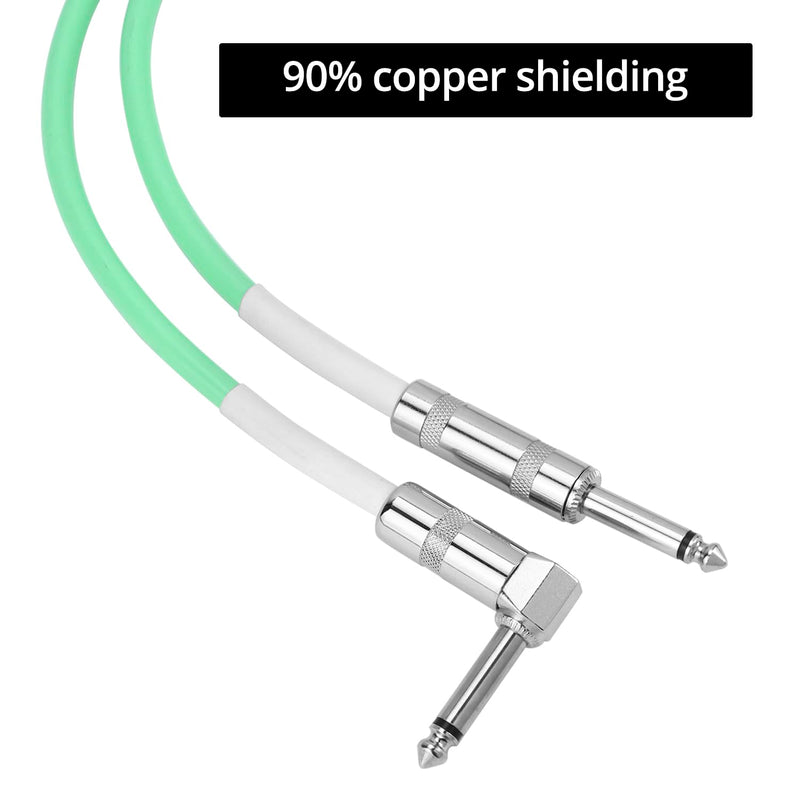 QWORK Guitar Cable, 30ft Coiled Instrument Cable for Guitar/Bass, Green