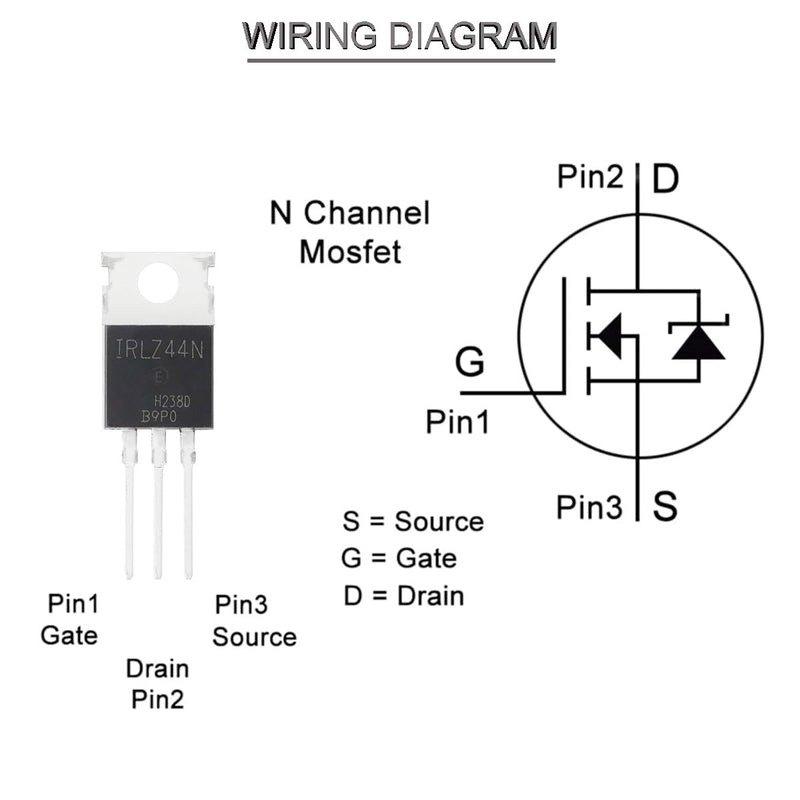 Youmile 20pcs IRLZ44N Mosfet Transistor IRLZ44NPBF N-Channel TO-220AB 47A 55V 3Pin International Rectifier with Heatsink Screw Disc Rubber Silicone Screwdriver