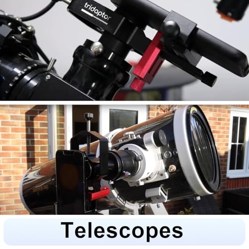 tridaptor - Universal Phone Scope Digiscoping Adapter|High-Precision XYZ Metal Telescope Mount 3-Axis Smartphone Holder for Spotting Scope Monocular Binos|Fits All Cell Phone Camera/Max 2.4" Eyepiece Black 1