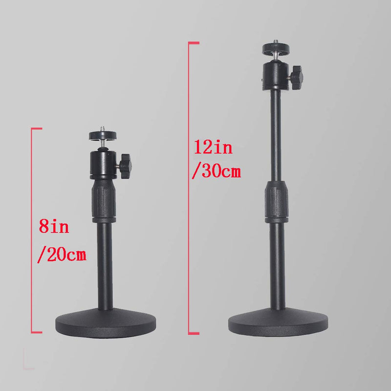 Desktop Mini Projector Stand, Angle Adjustable Mini Projector Stand 1/4in Mounting Screw, Length 8-12in/20-30cm, Load 6.6 lbs/3kg 360° Rotatable Projector CCTV DVR