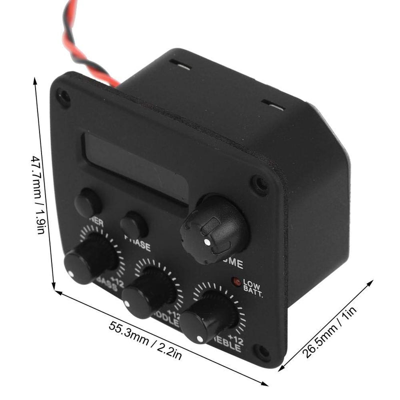 3 Band EQ Pre-Amp Equalizer Pickup,Guitar EQ Equalizer Piezo Pickup System with LCD Screen Display for Guitar Accessory