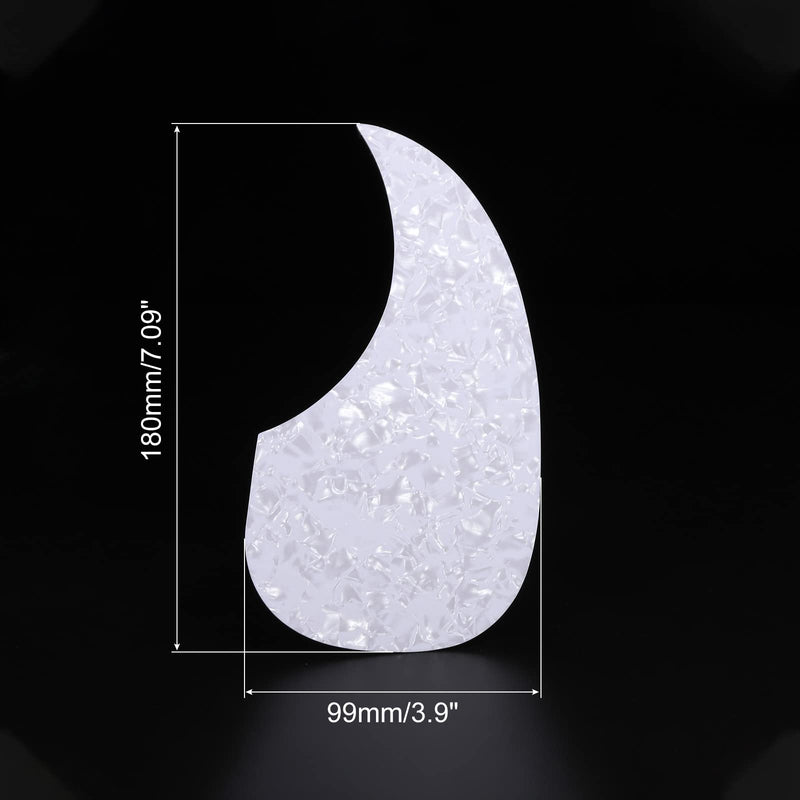 [AUSTRALIA] - PATIKIL Acoustic Guitar Pickguard Fit 41 Inch Self Adhesive Right Handed Acoustic-Electric Guitar Parts Water Drop Shape White Grey 