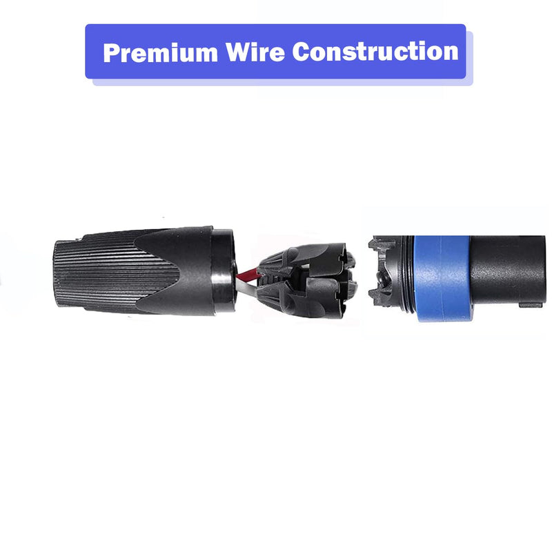 2 Pack 15ft Pro Speakon to Speakon Cable, Pair 12AWG Patch Cords, Professional Speakon Audio Cable Cord with NL4FC Connectors 15FT/2PACK